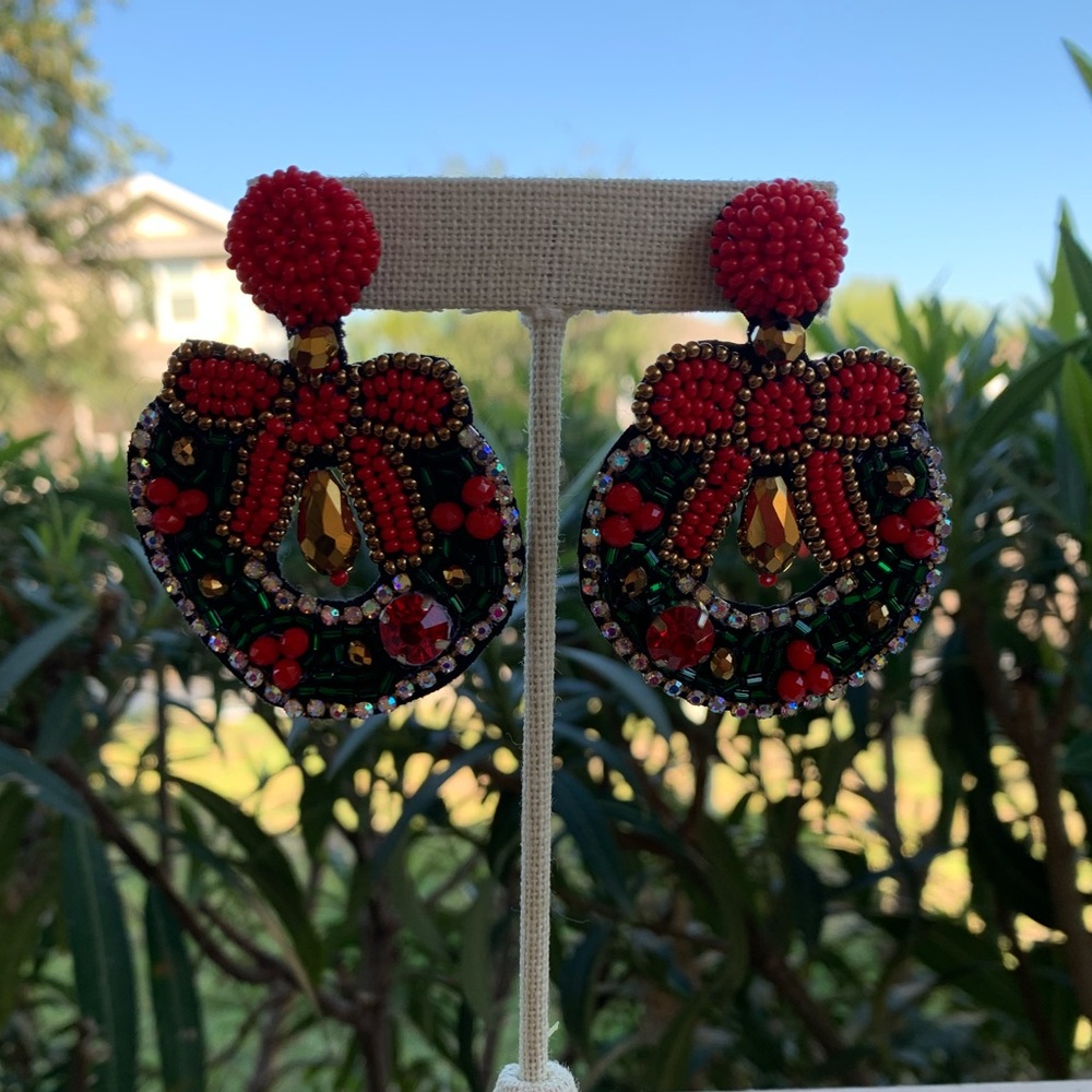 Christmas wreath earrings